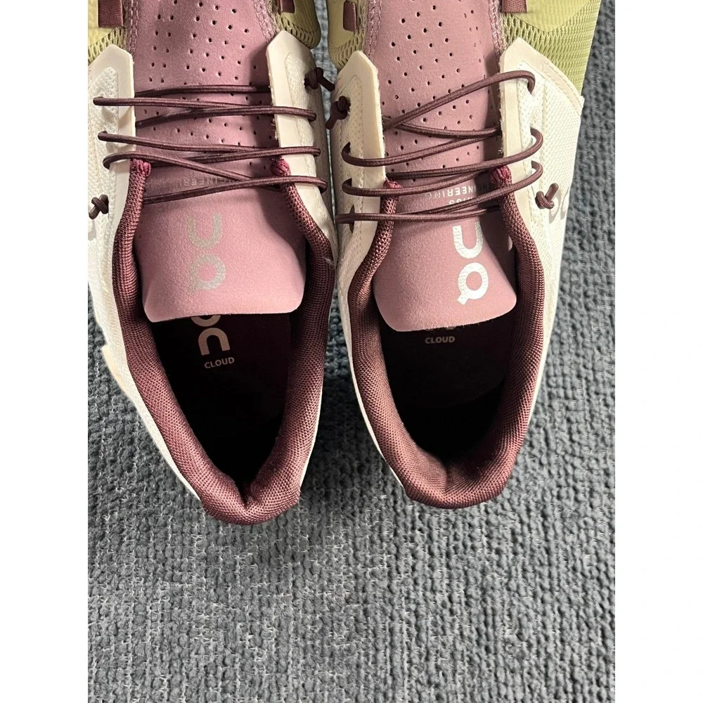 On Cloud 5 On Running Shoes Ice Haze Hay Dust Rose Low Top Sneakers